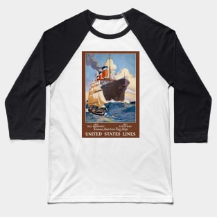 Famous American Flag Ships Vintage Poster 1927 Baseball T-Shirt